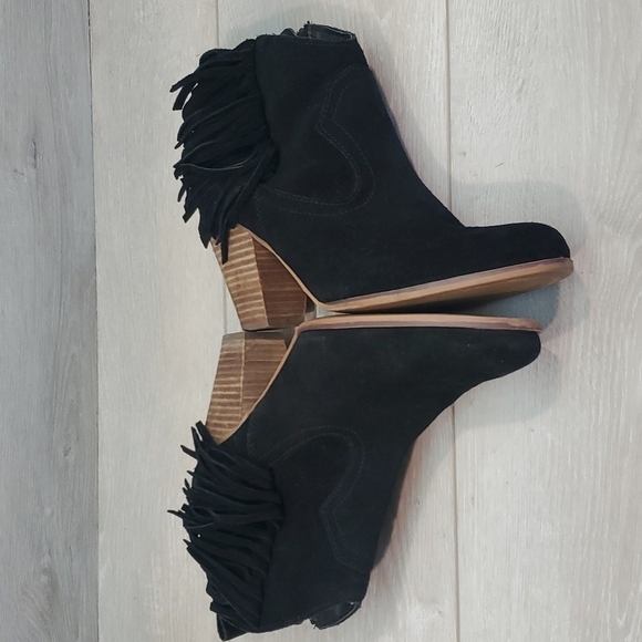 Steve Madden Women Cian Fringe Ankle Heels Booties shoes sz 9.5M - Picture 7 of 11